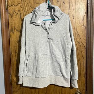 Boutique brand button up gray hoodie. Sz med.